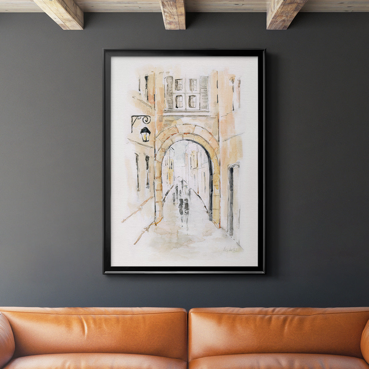 Venice Market Day II - Modern Framed Canvas Print