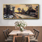 Road at Louveciennes, Melting Snow, Sunset, 1870 - Floater Framed Canvas Print