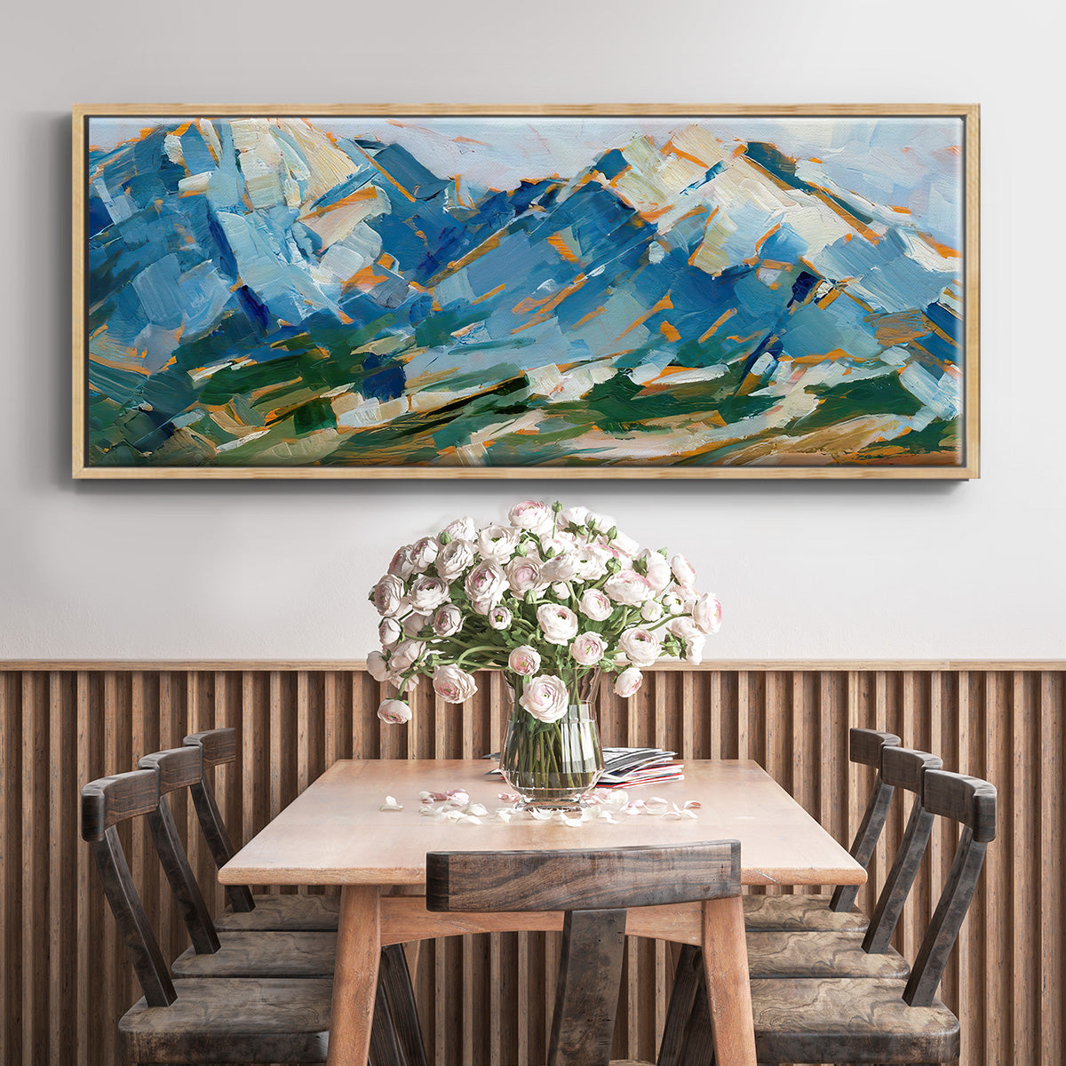 Blue Mountain Peaks I - Floater Framed Canvas Print