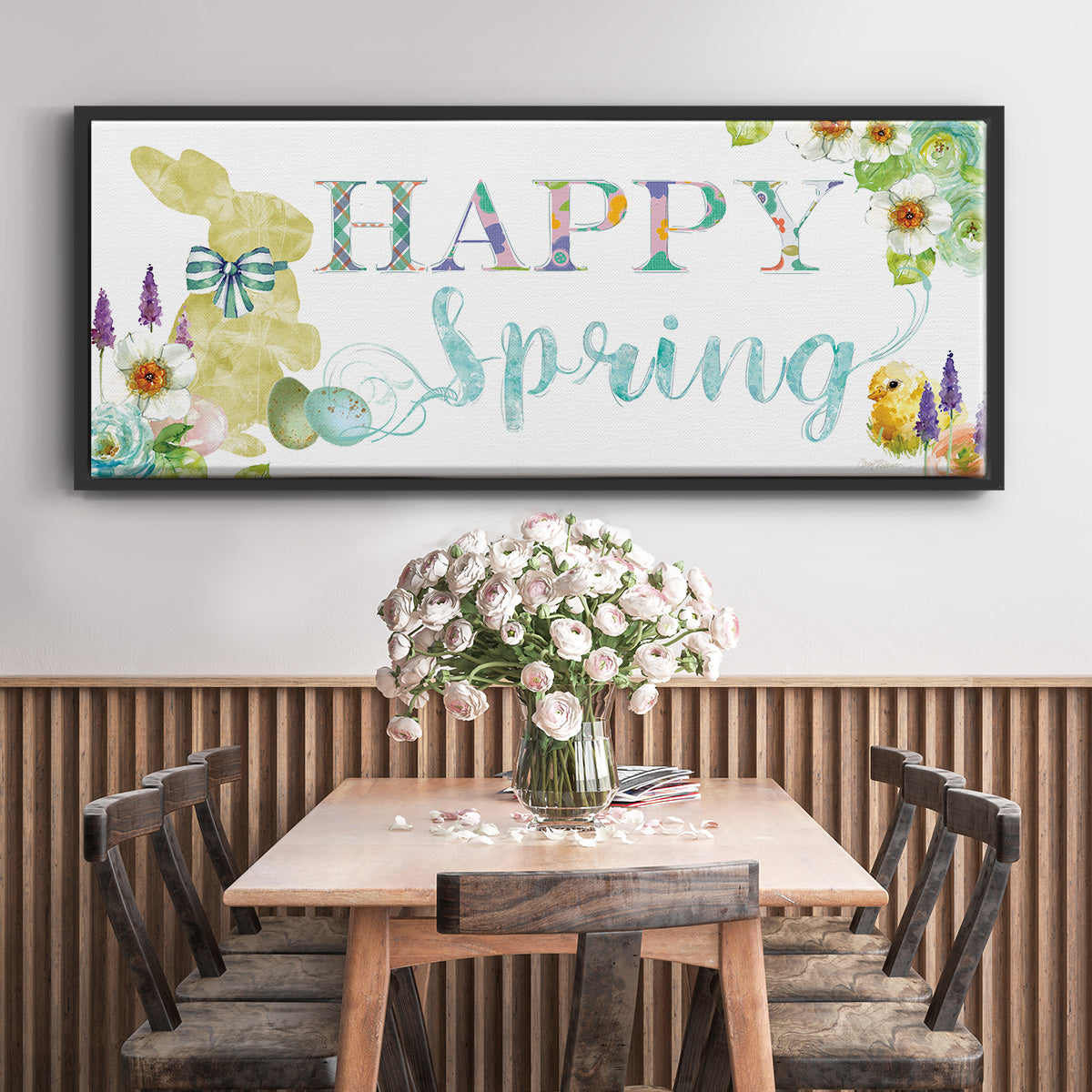 Happy Spring - Floater Framed Canvas Print