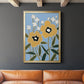 Woodblock Floral II - Modern Framed Canvas Print