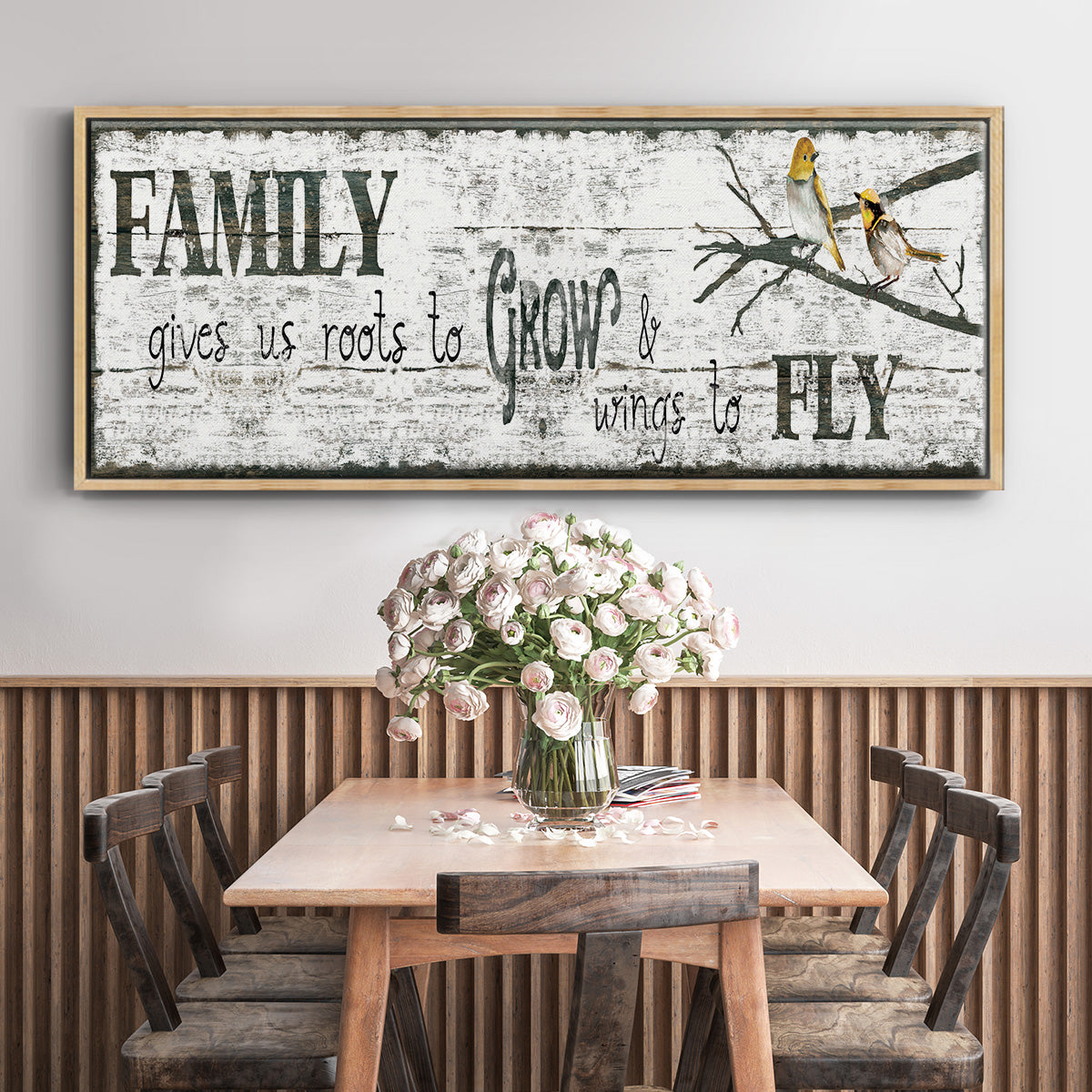 Family Gives Us - Floater Framed Canvas Print