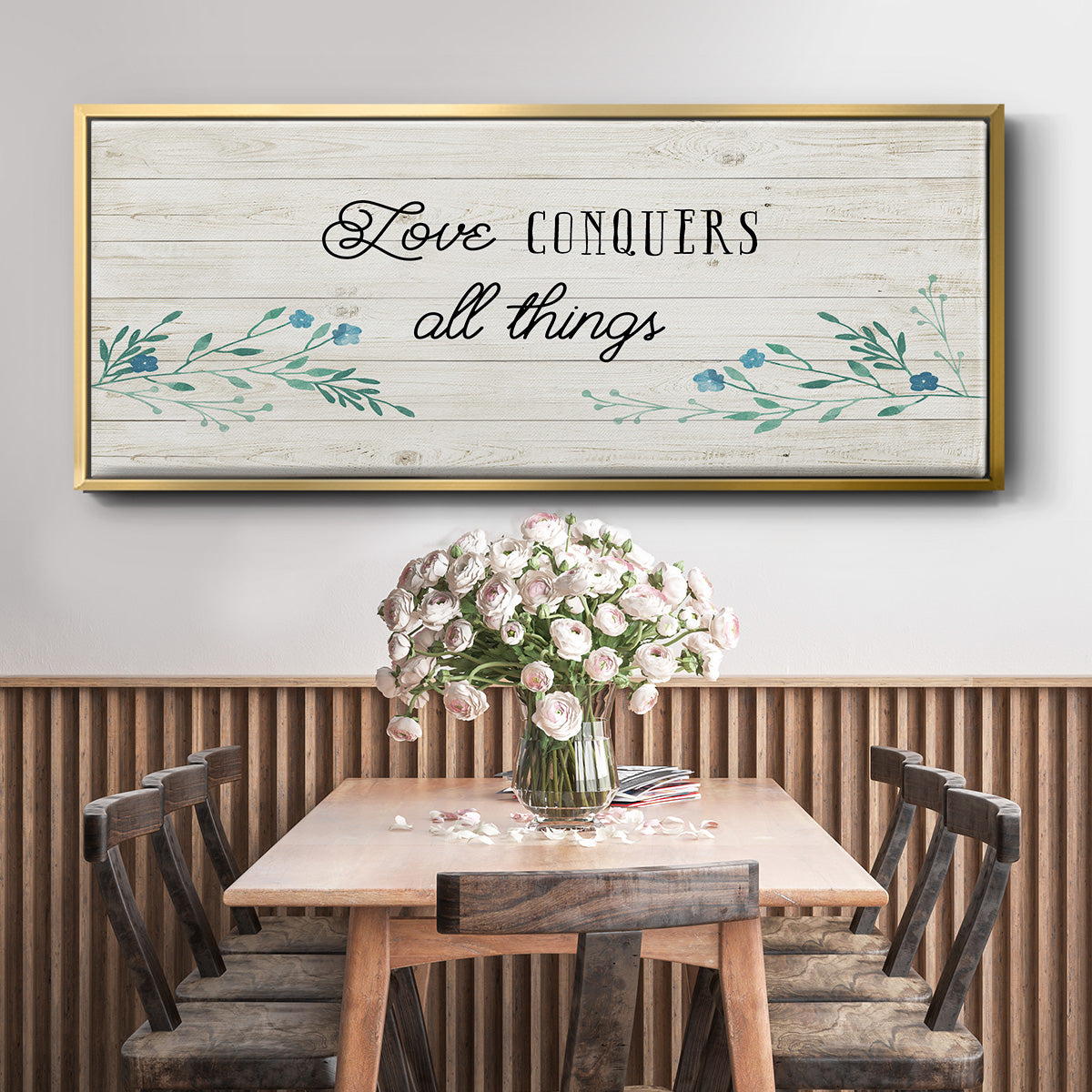 Floral Love - Floater Framed Canvas Print