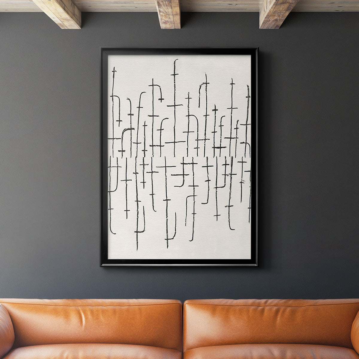 Vertical Arrangement II - Modern Framed Canvas Print
