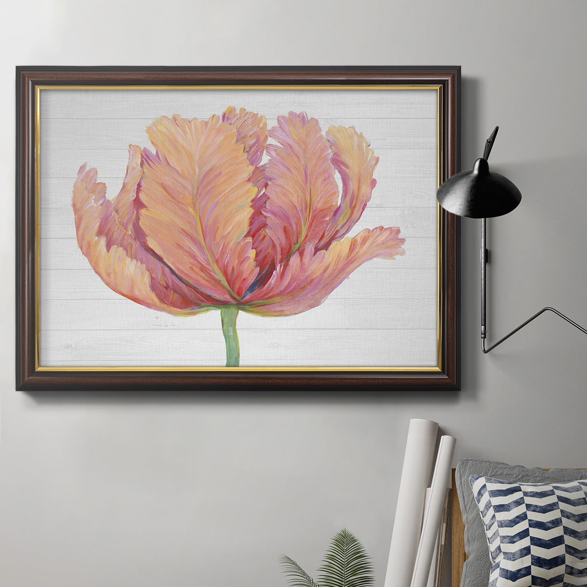 Single Pink Bloom I Premium Framed Canvas- Ready to Hang