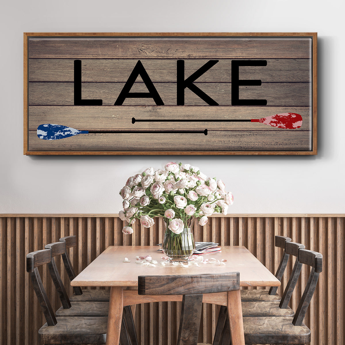 Lake Paddles - Floater Framed Canvas Print