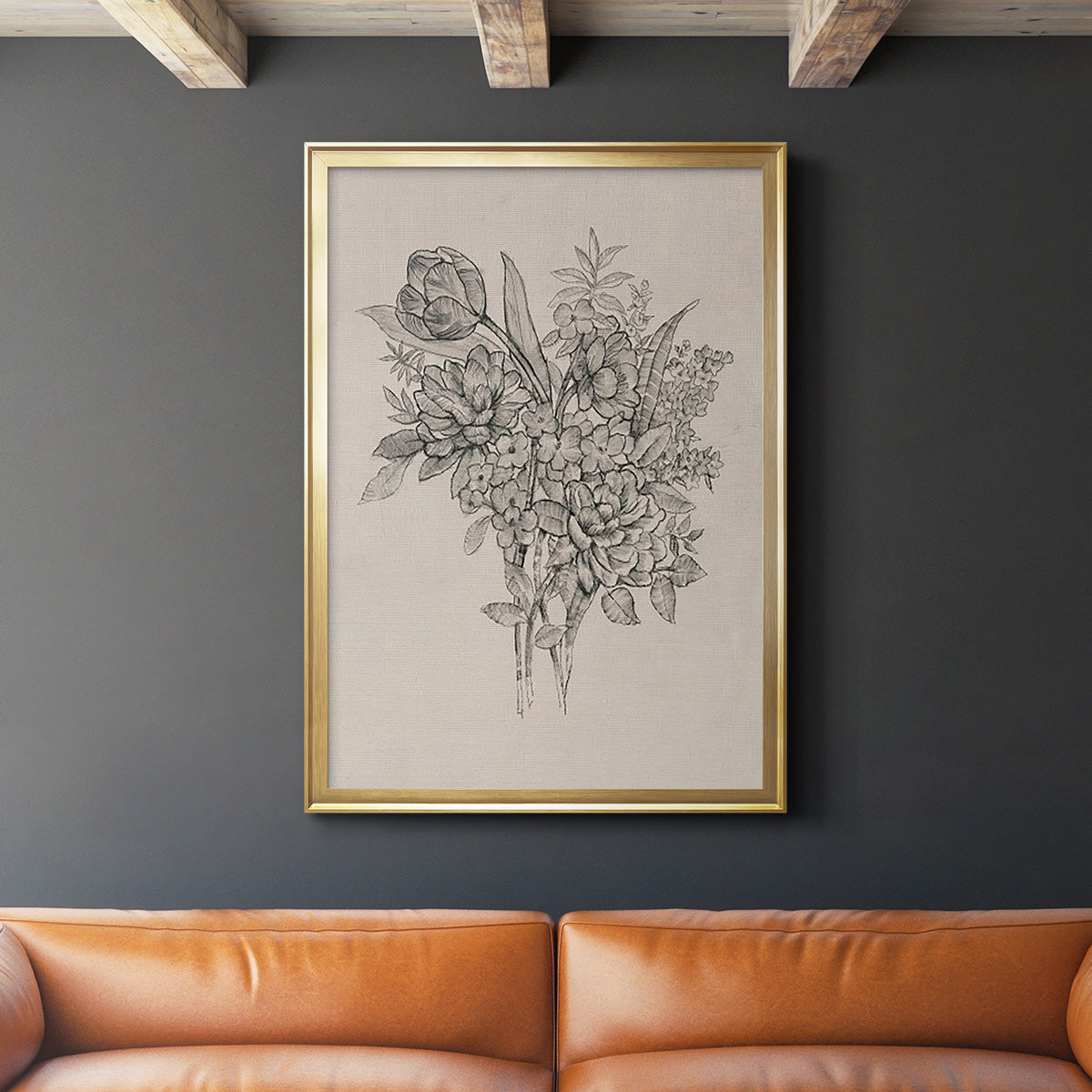 Floral Bouquet I - Modern Framed Canvas Print