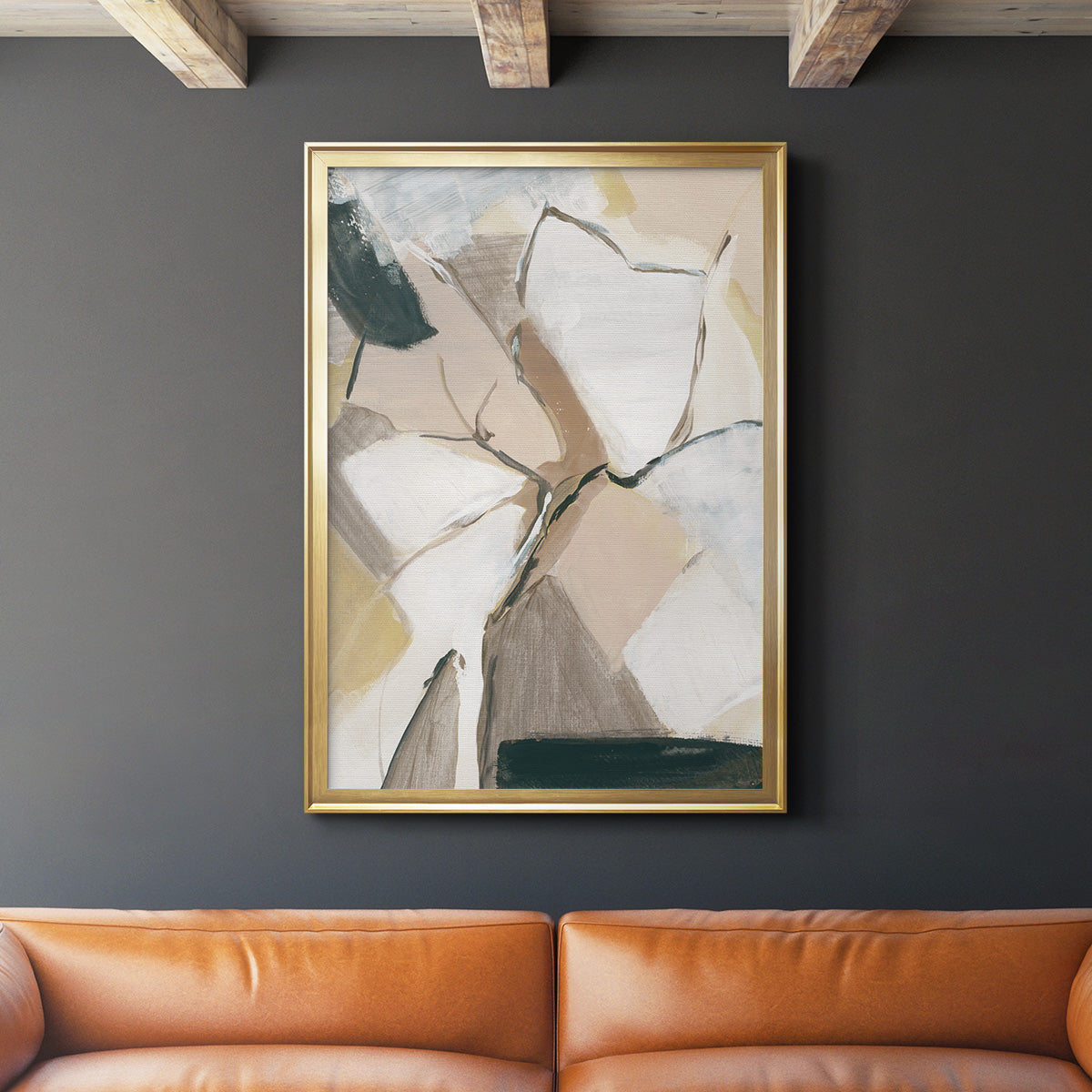 Marble Lines I - Modern Framed Canvas Print
