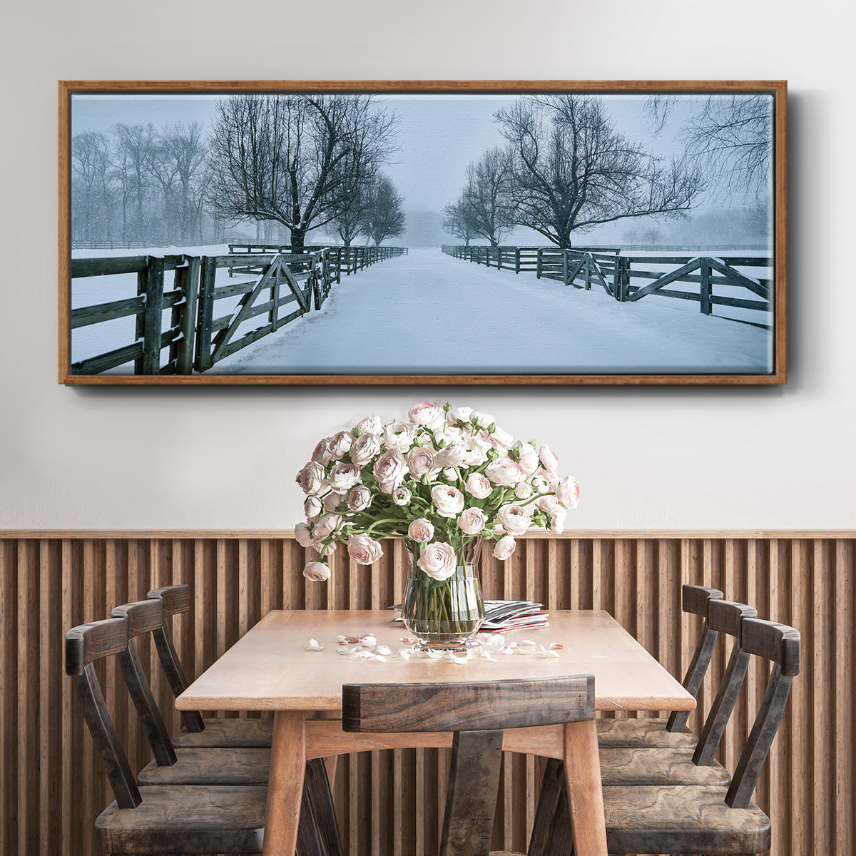 Snowy Road II - Floater Framed Canvas Print