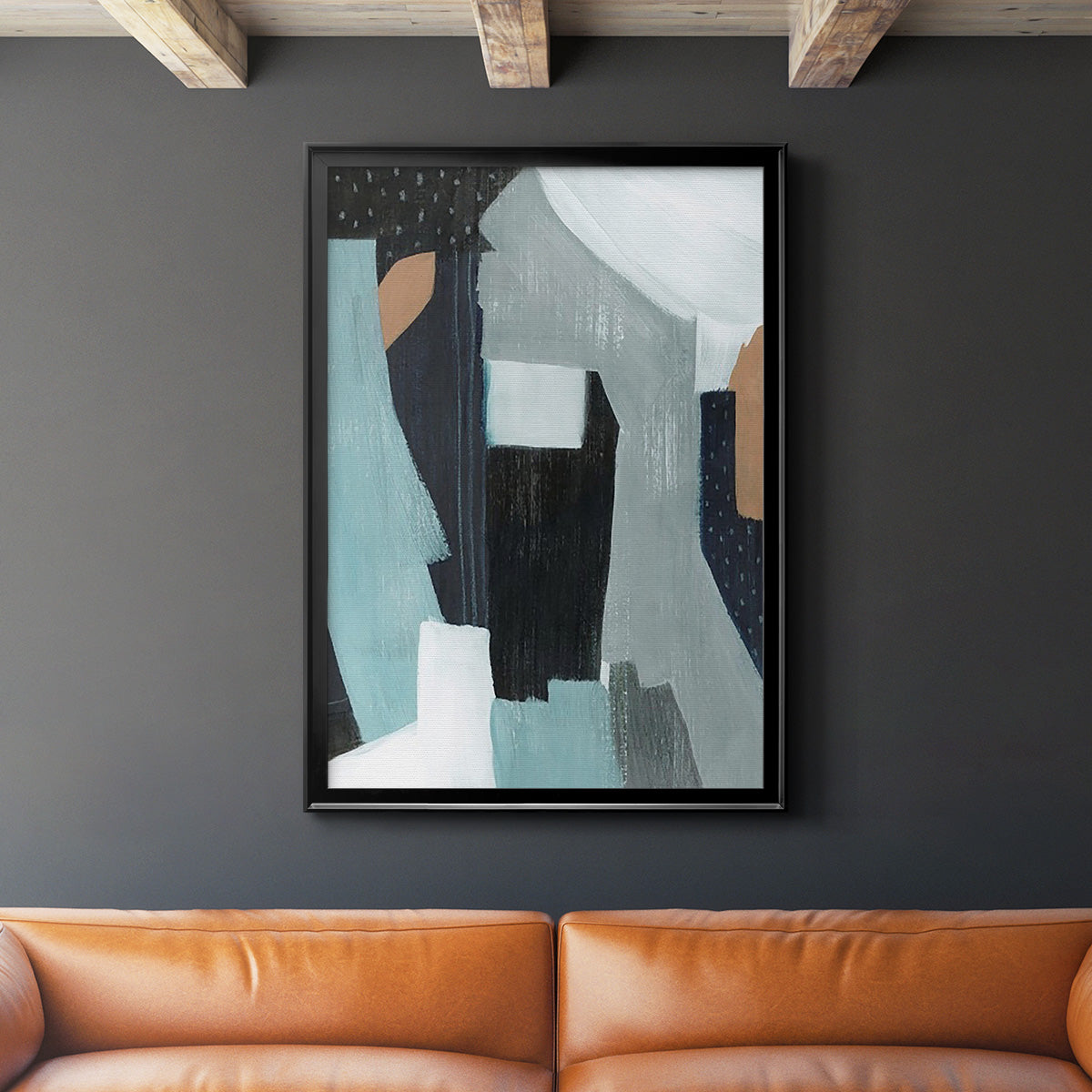 Tangerine Lagoon I - Modern Framed Canvas Print