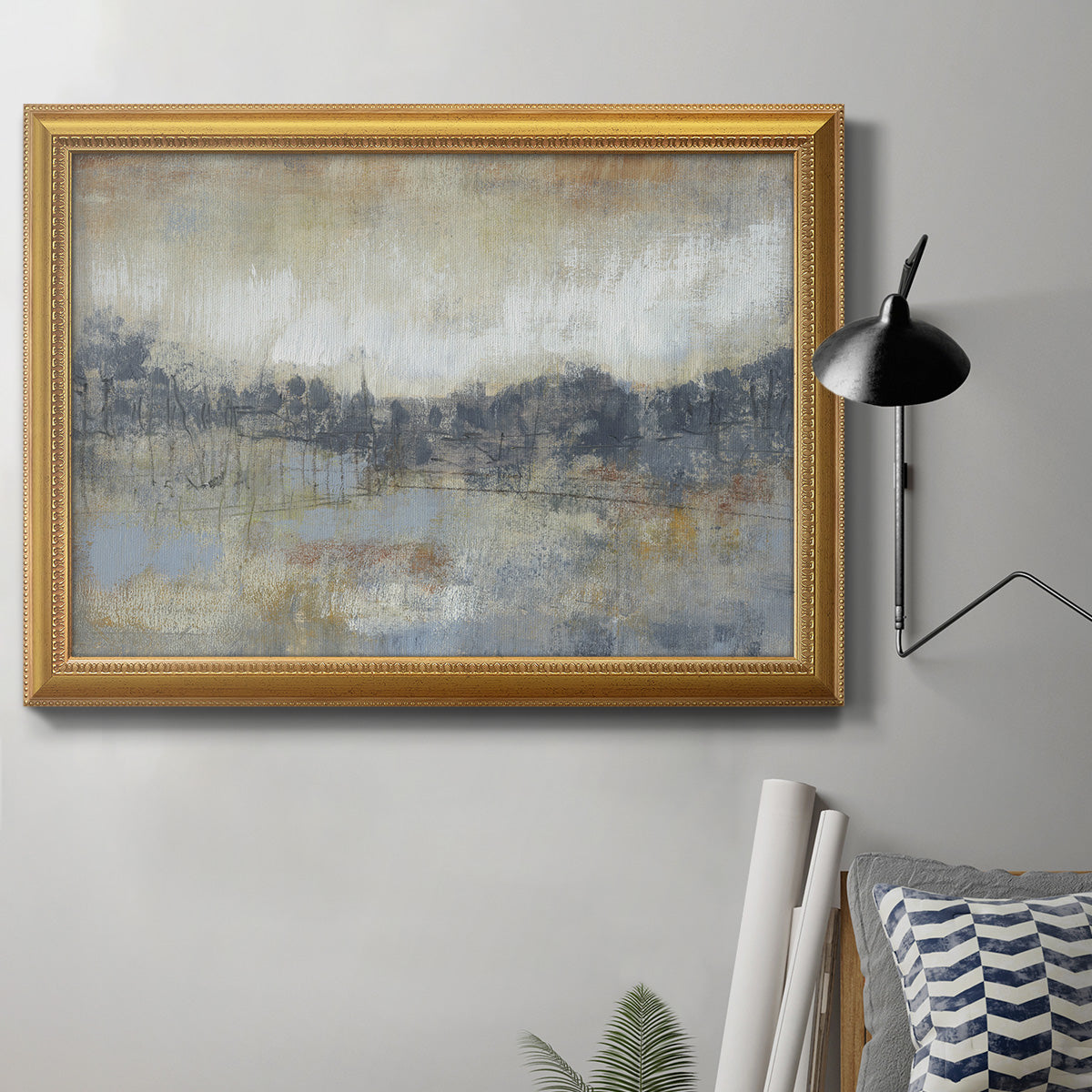 Cool Grey Horizon I Premium Framed Canvas- Ready to Hang