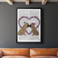 French Kiss and Flower Heart - Modern Framed Canvas Print