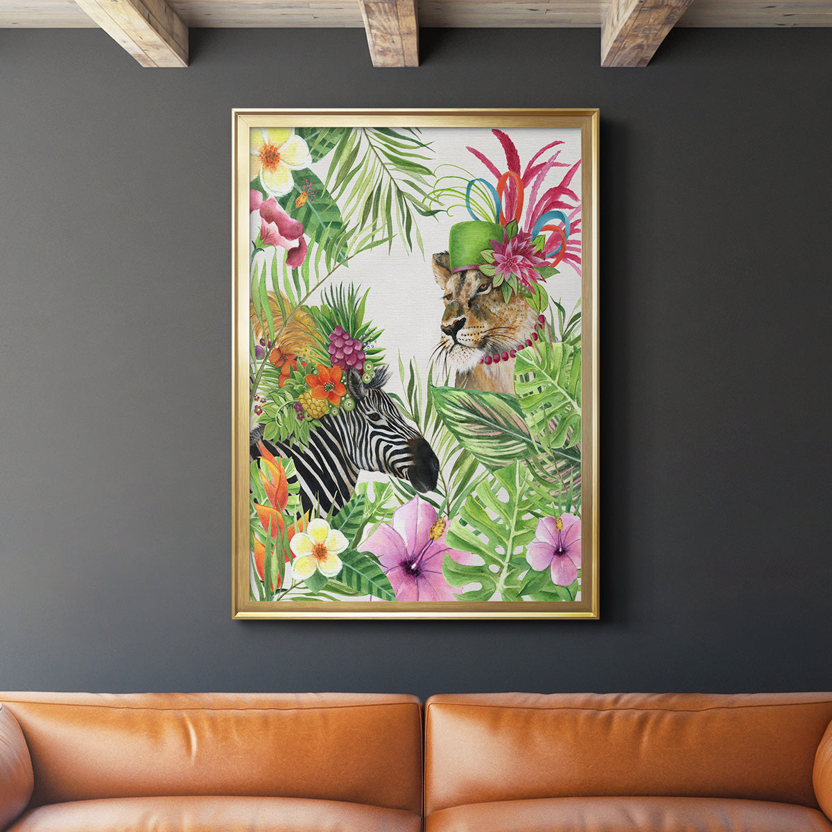 Jungle Royale II - Modern Framed Canvas Print