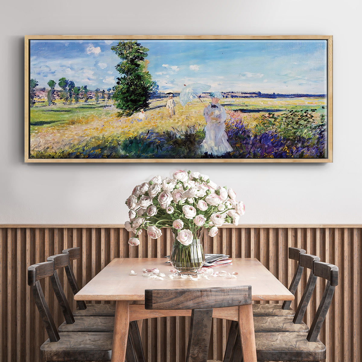 The Promenade, Argenteuil, 1875 - Floater Framed Canvas Print