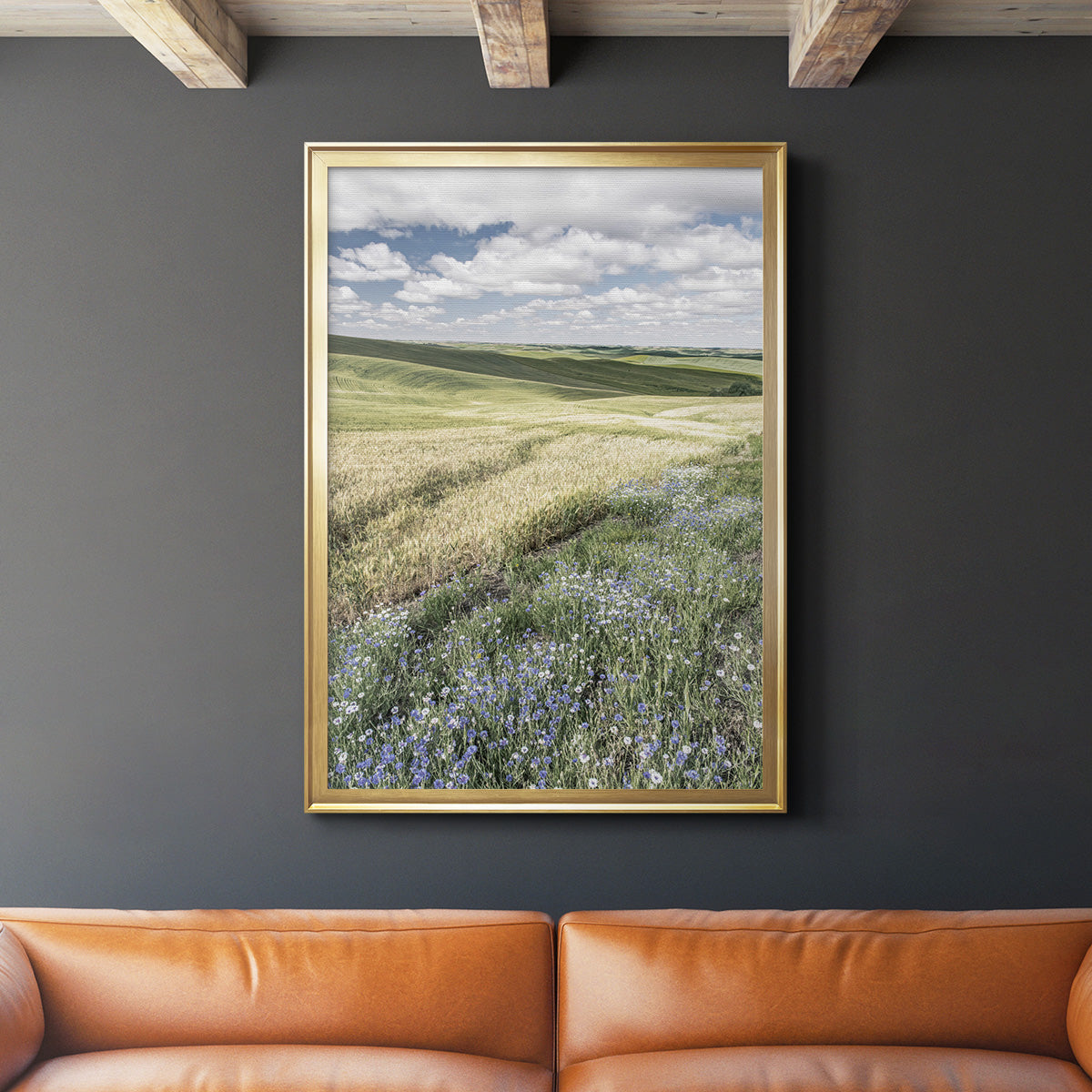 Wildflower Farm - Modern Framed Canvas Print