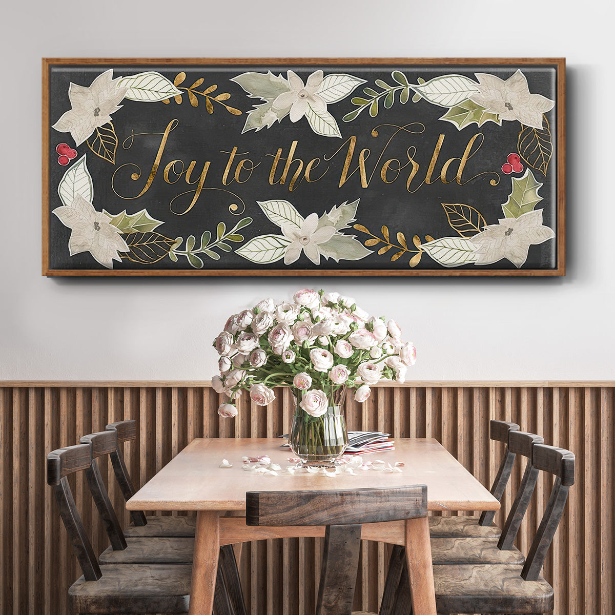 Gilded Christmas Collection D - Floater Framed Canvas Print