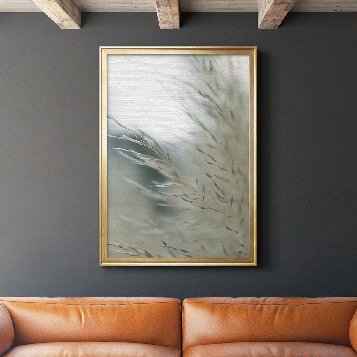 Subtle Grasses II - Modern Framed Canvas Print