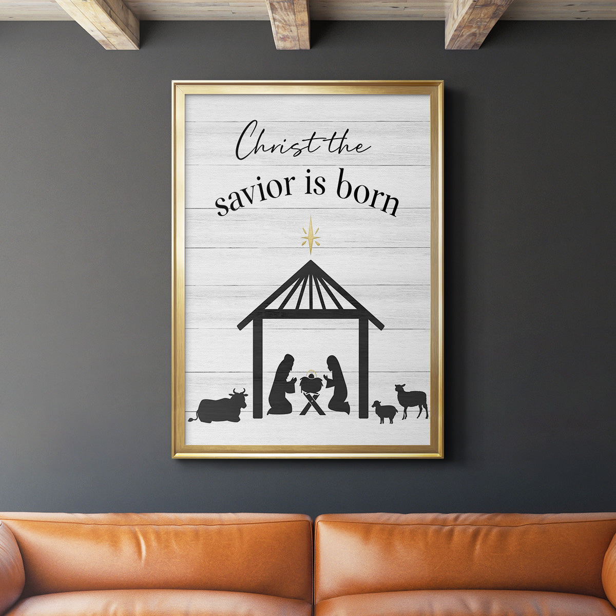 The Savior is Born - Modern Framed Canvas Print