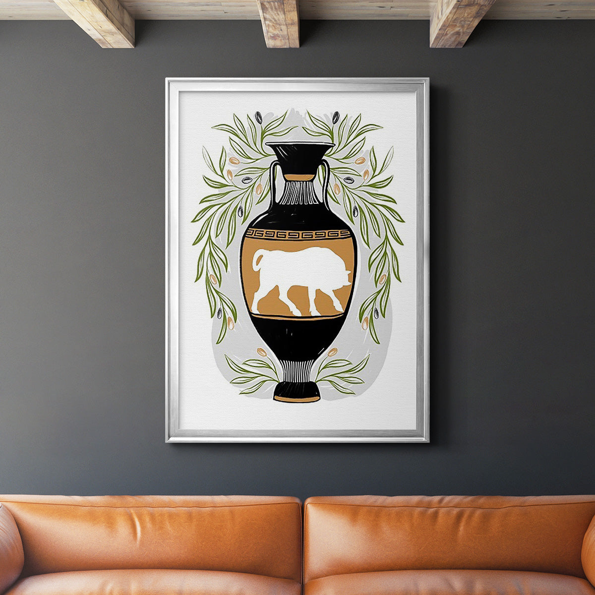 Greek Vases IV - Modern Framed Canvas Print
