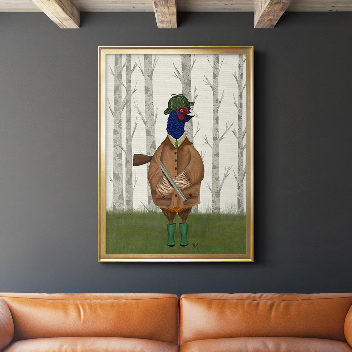 Pheasant Shooting Party 3 - Modern Framed Canvas Print