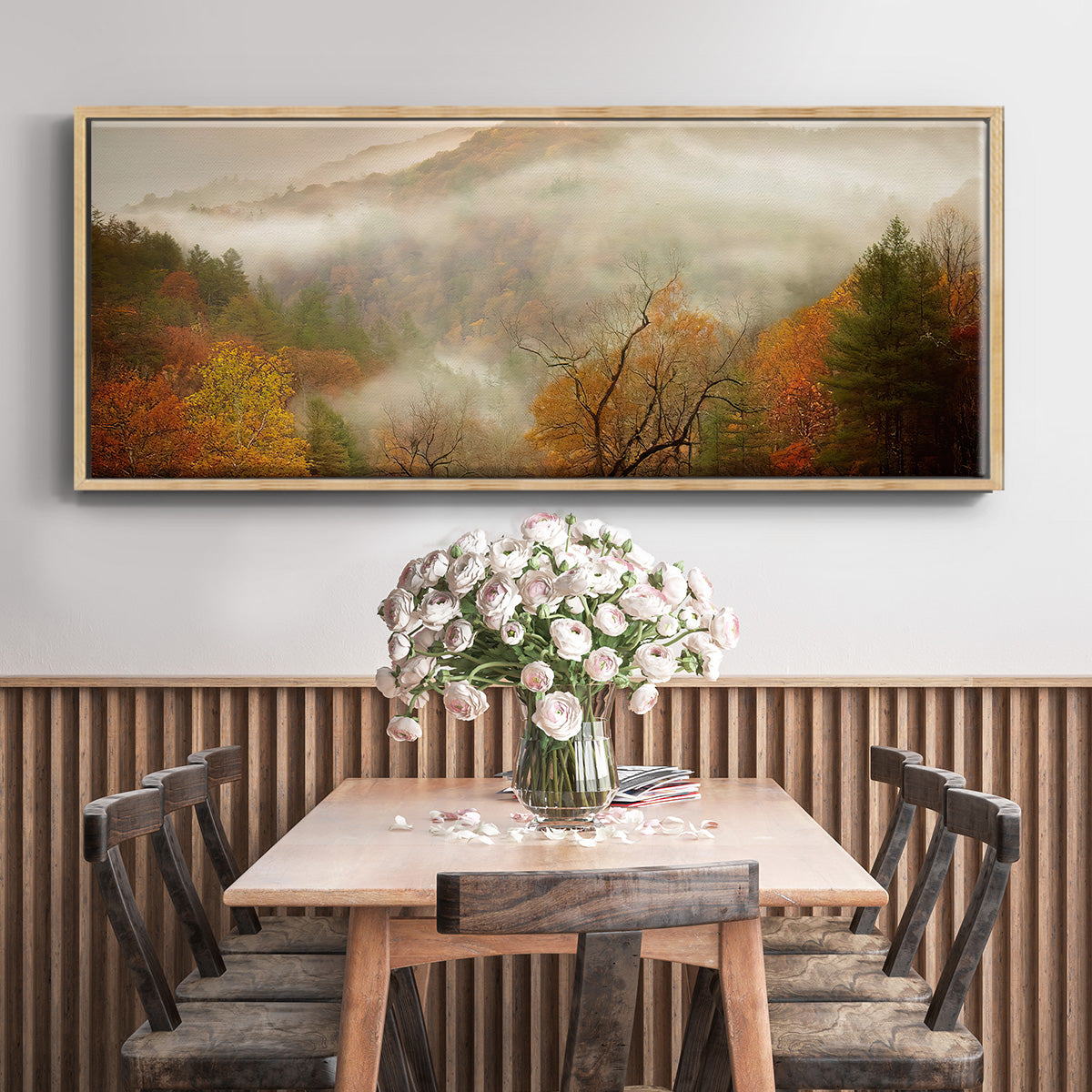 Photography Study Autumn Mist - Floater Framed Canvas Print