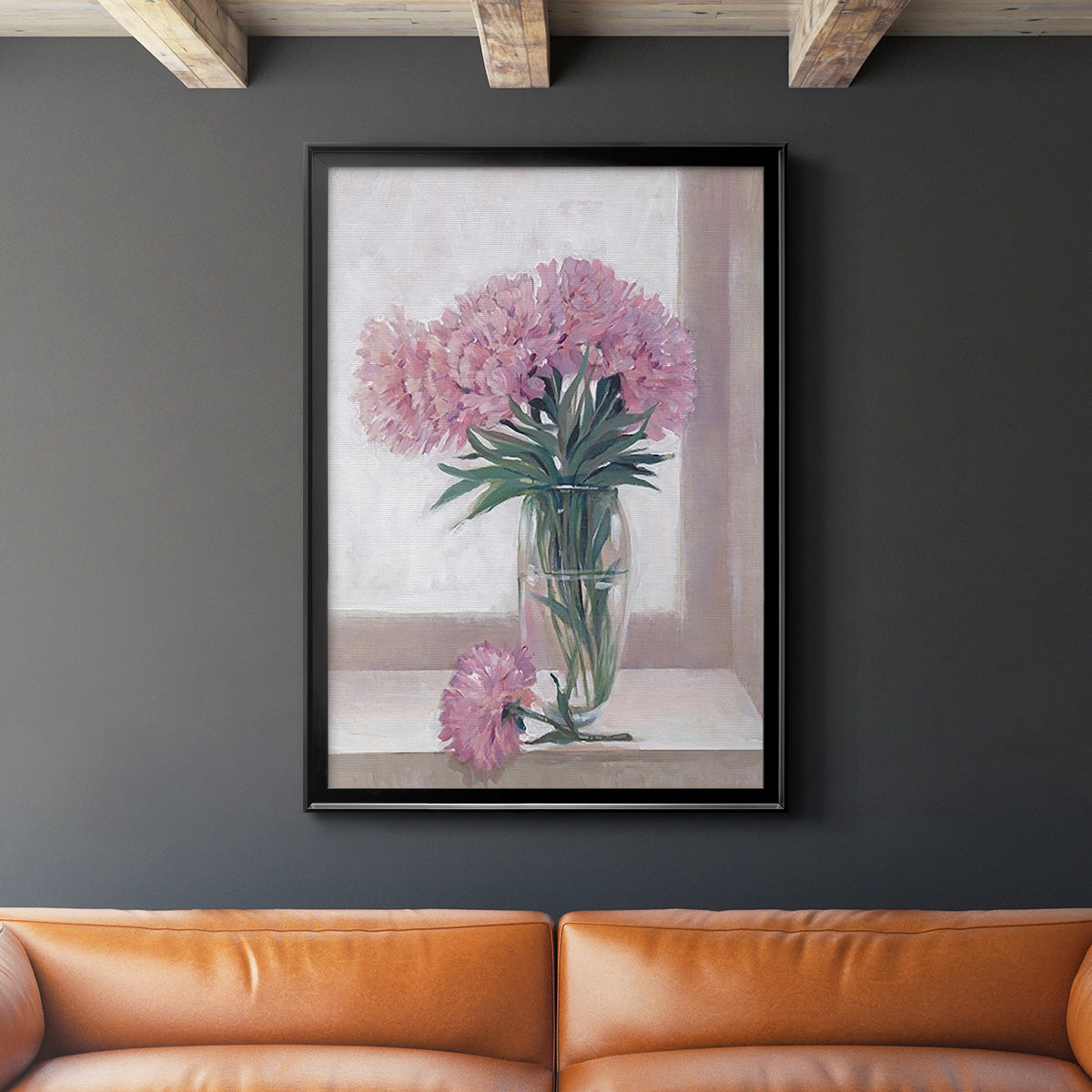 Windowsill Floral I - Modern Framed Canvas Print