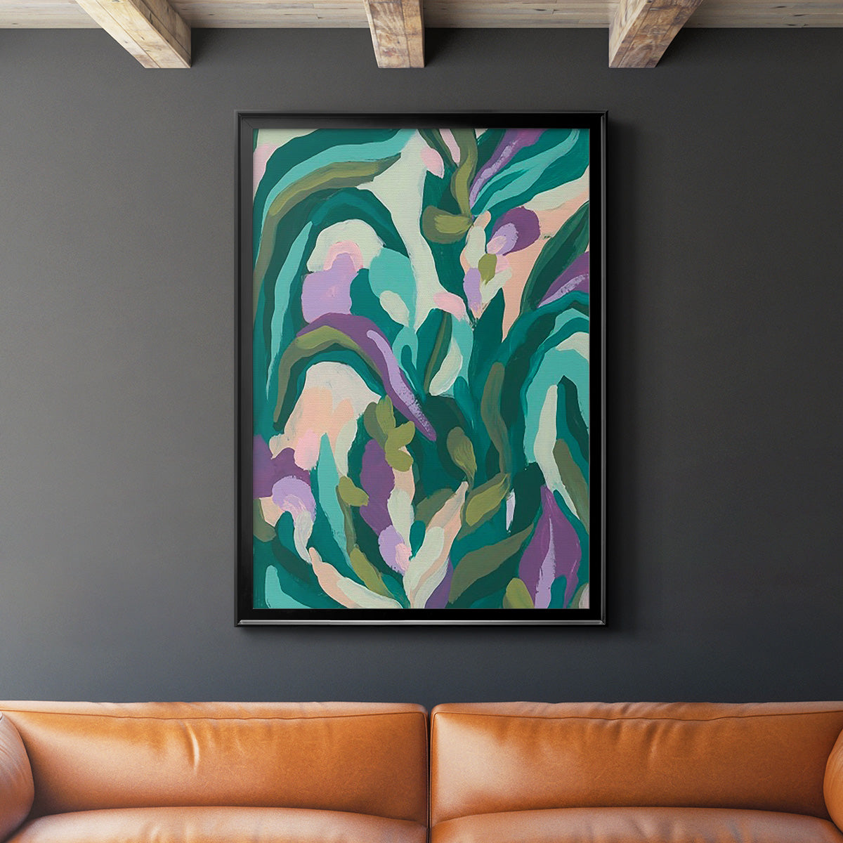 Jungle Wave I - Modern Framed Canvas Print