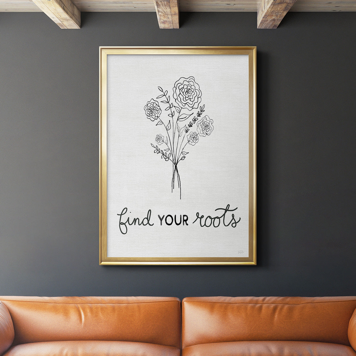 Find Your Roots Sketch - Modern Framed Canvas Print