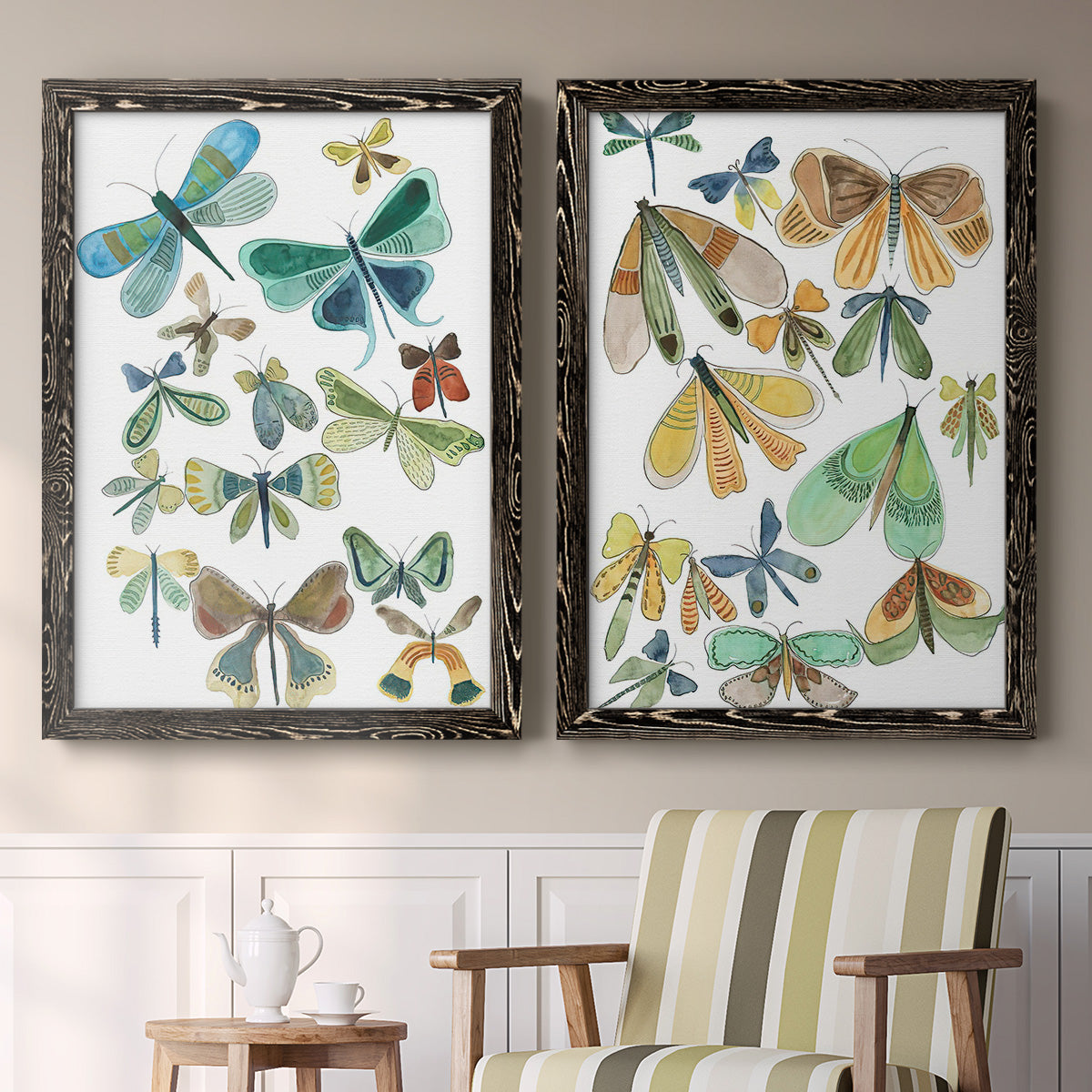 Wings Galore I - Premium Framed Canvas 2 Piece Set - Ready to Hang