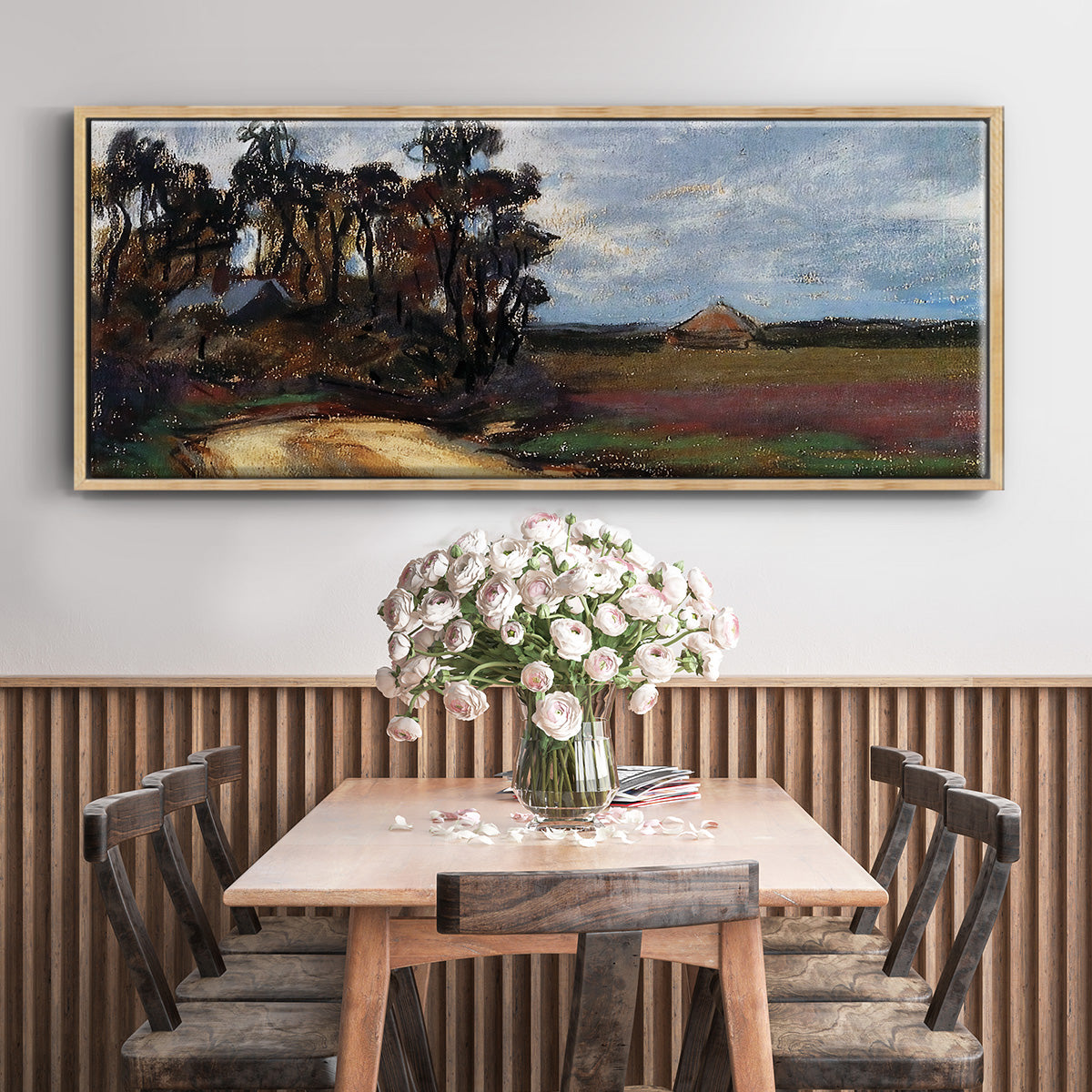 The Road and the House - Floater Framed Canvas Print