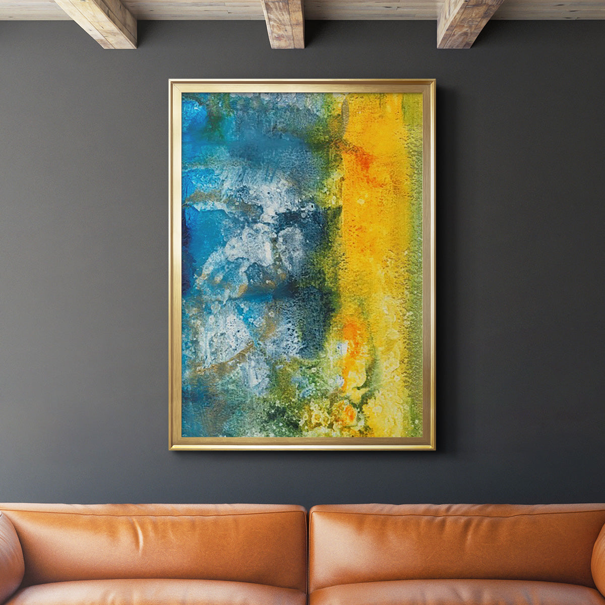 Aquatic Energy II - Modern Framed Canvas Print