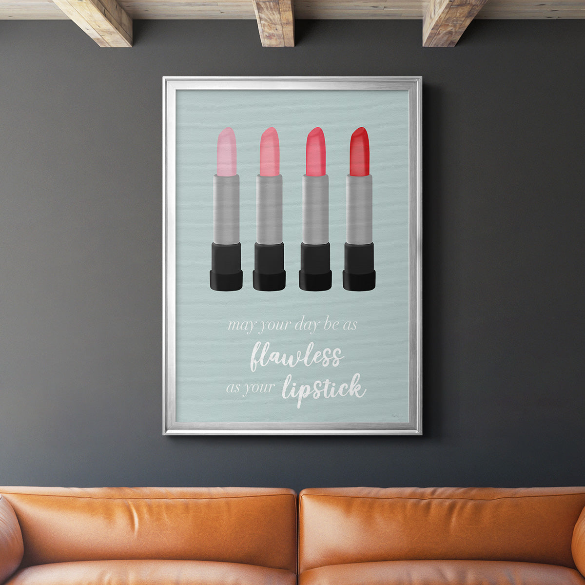 Flawless Lipstick - Modern Framed Canvas Print
