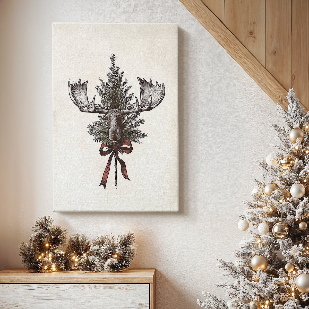 Pearled Fir Hearth - Canvas Art Print
