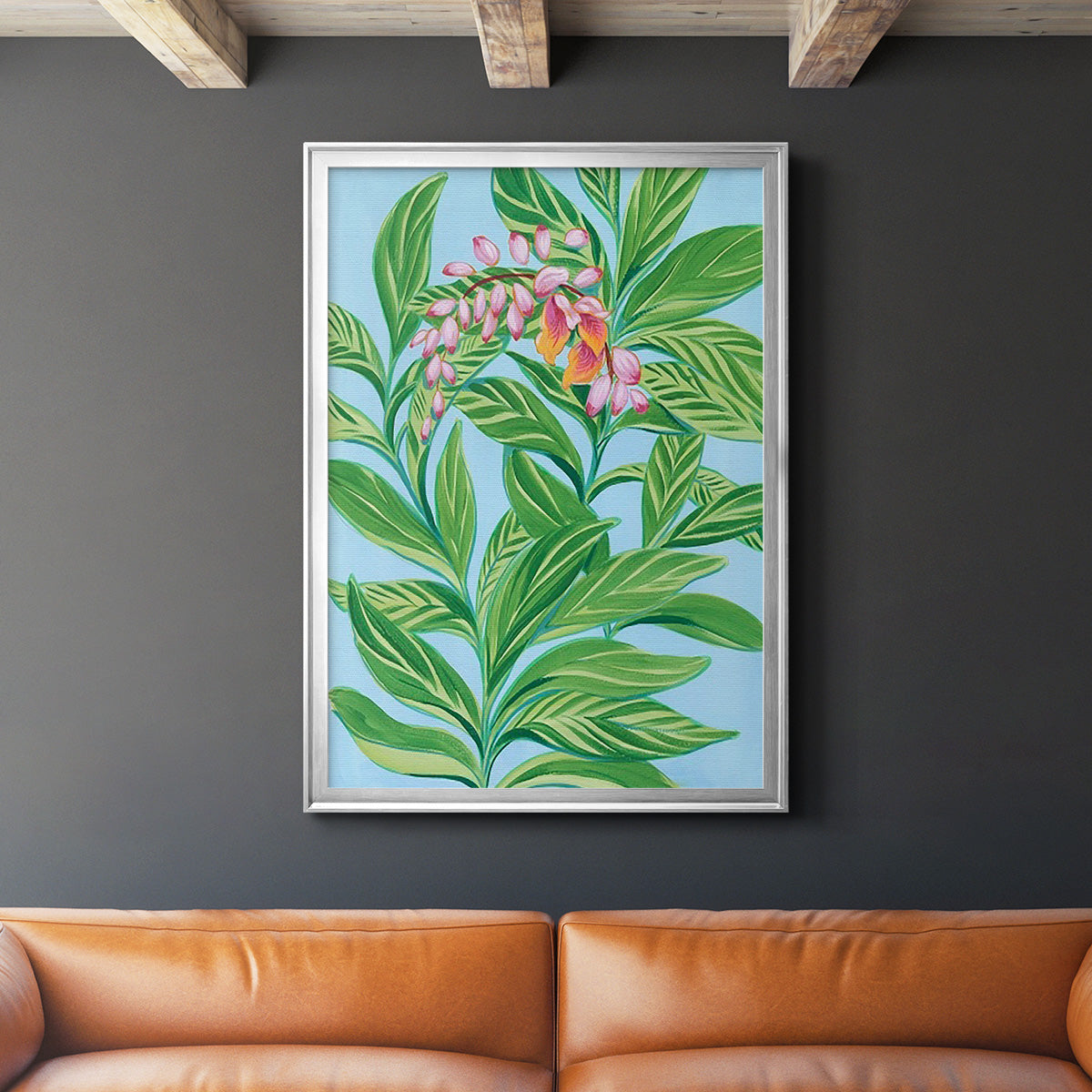 Tropical Shell Ginger I - Modern Framed Canvas Print