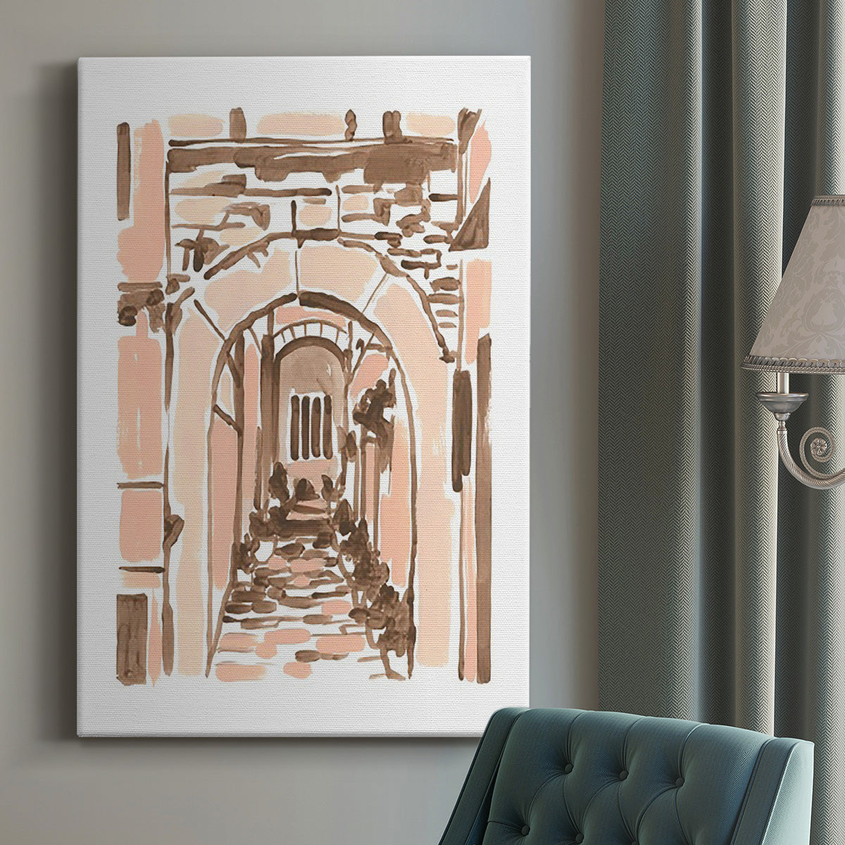 Blush Architecture Study III Premium Gallery Wrapped Canvas - Ready to Hang