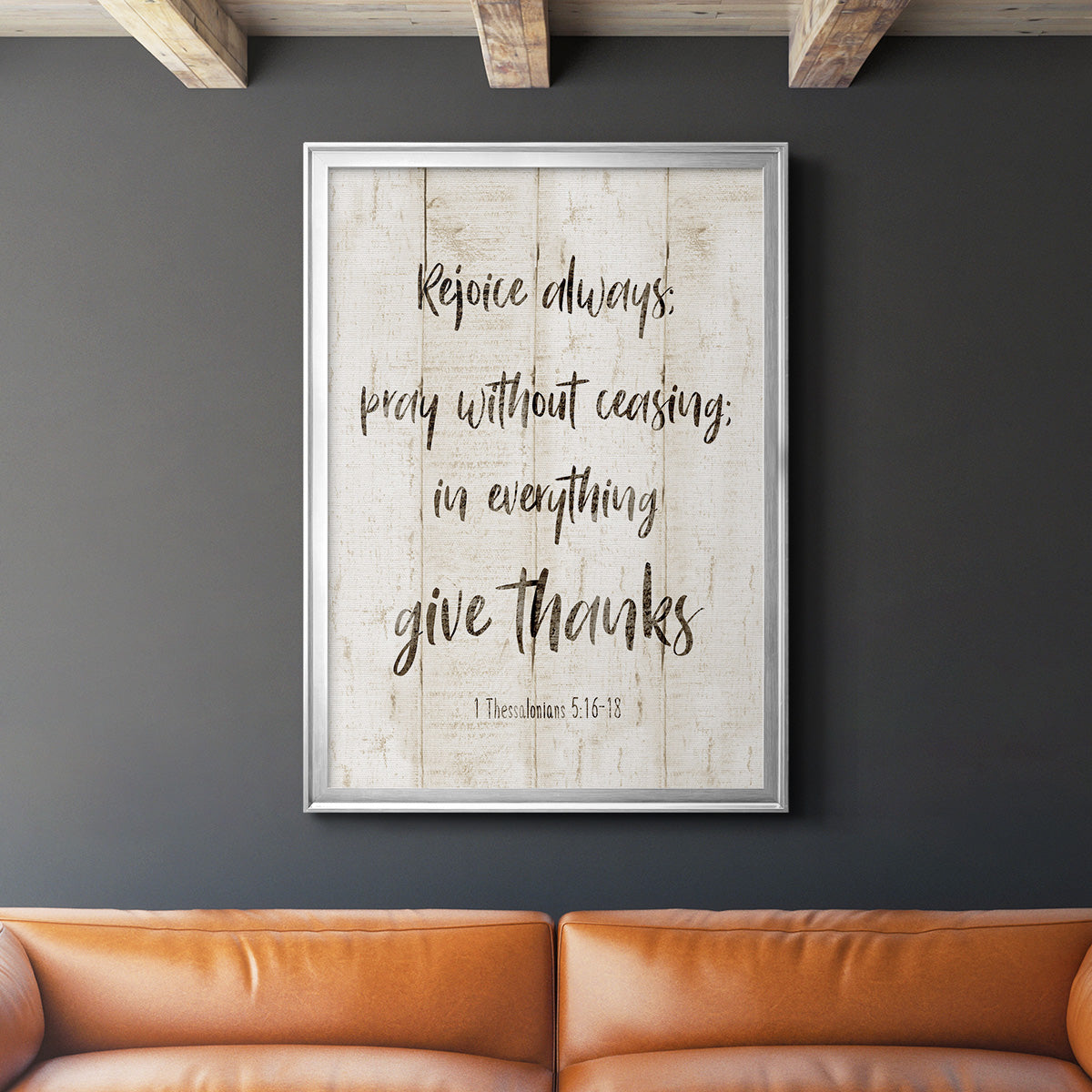 Rejoice Always - Modern Framed Canvas Print