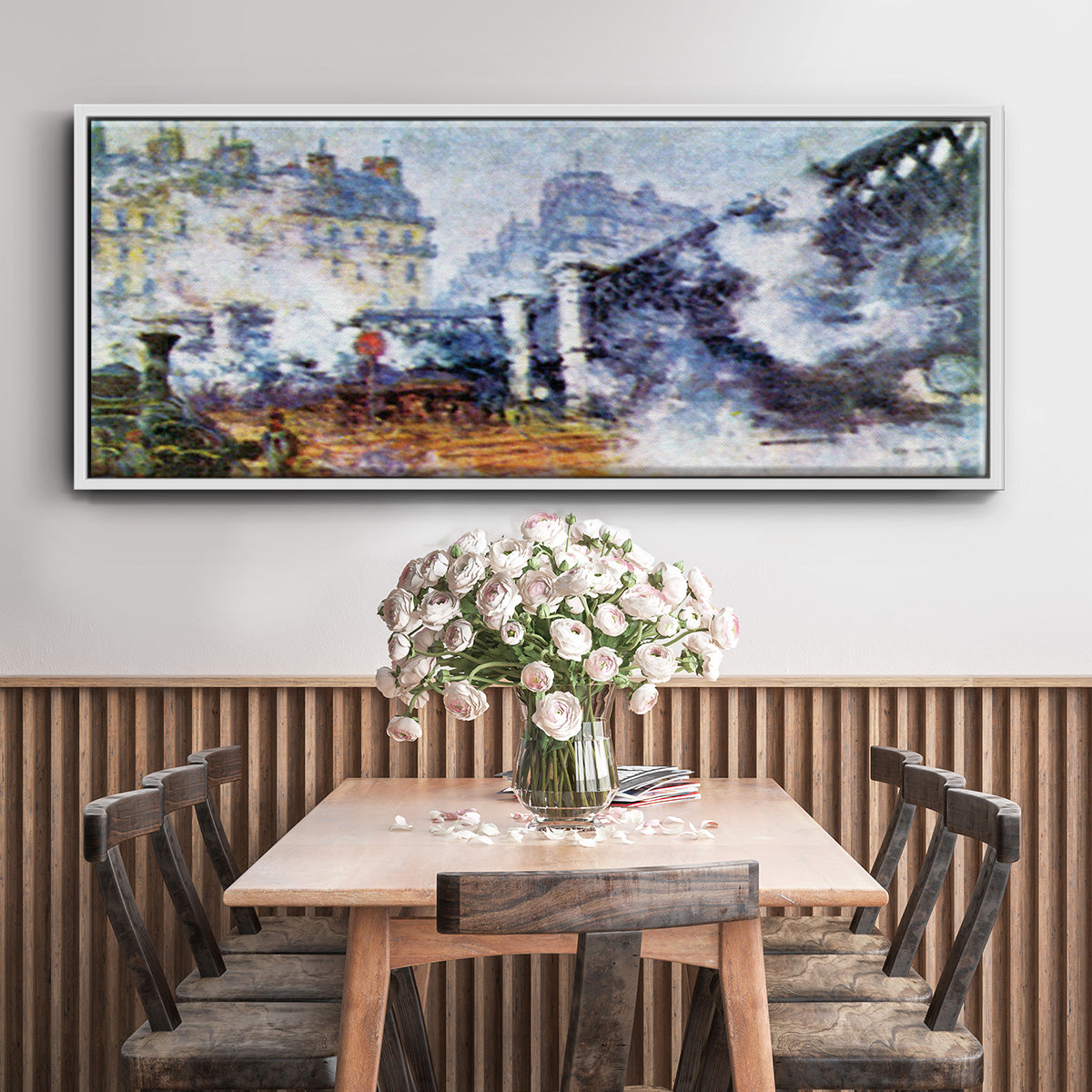 The Europe Bridge Saint Lazare Station in Paris - Floater Framed Canvas Print