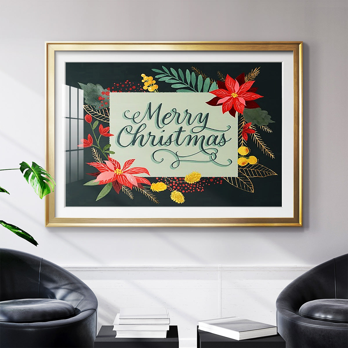 Bright Christmas Night  I - Modern Framed Art Print