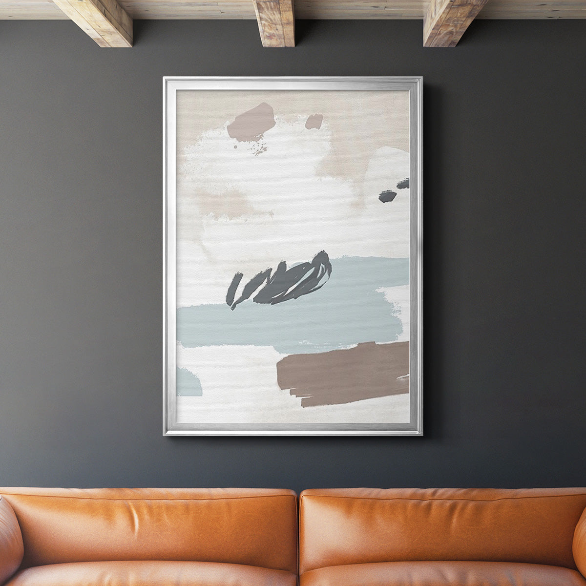 Neutral Wash II - Modern Framed Canvas Print