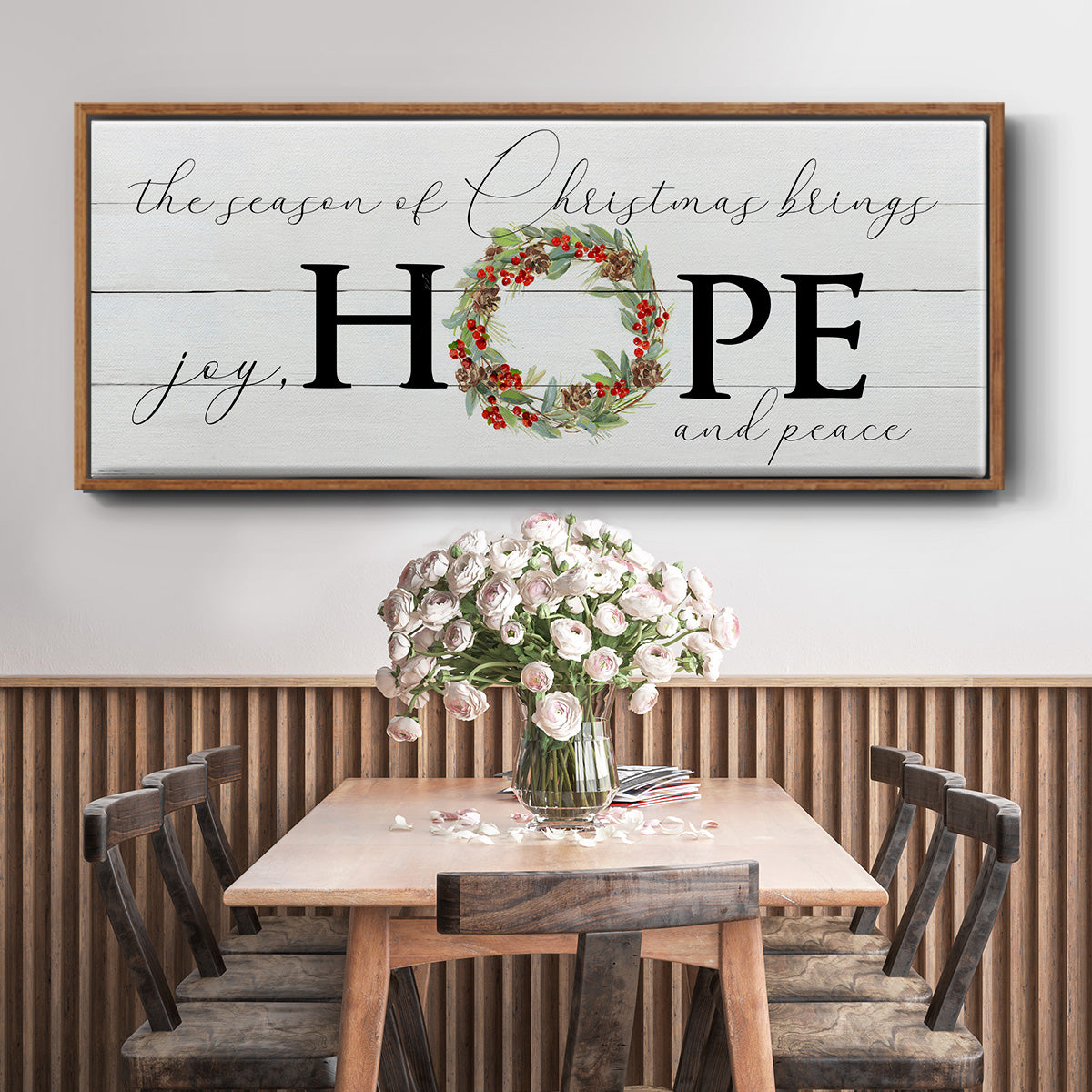 Joy Hope and Peace - Floater Framed Canvas Print