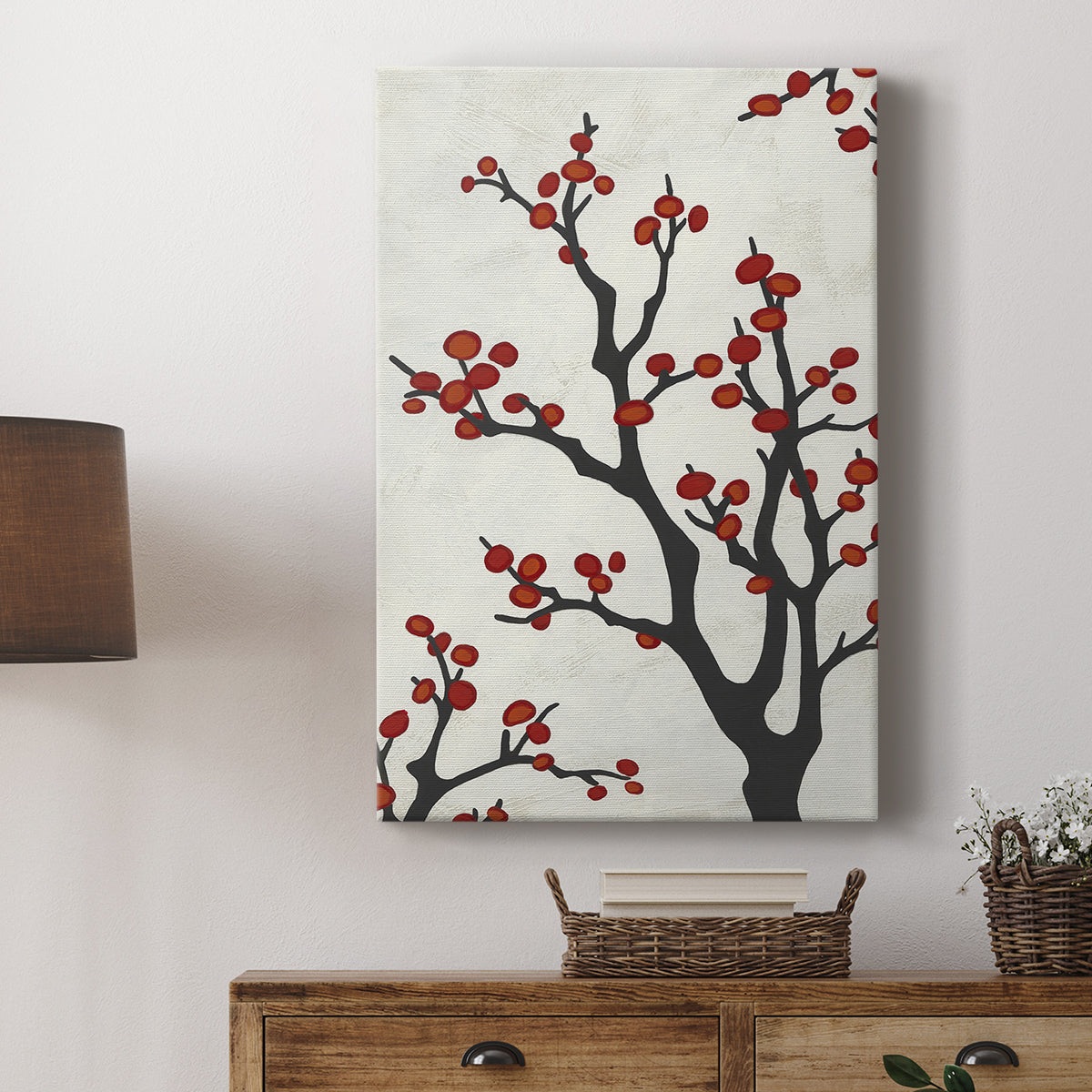 Red Berry Branch II - Canvas Art Print