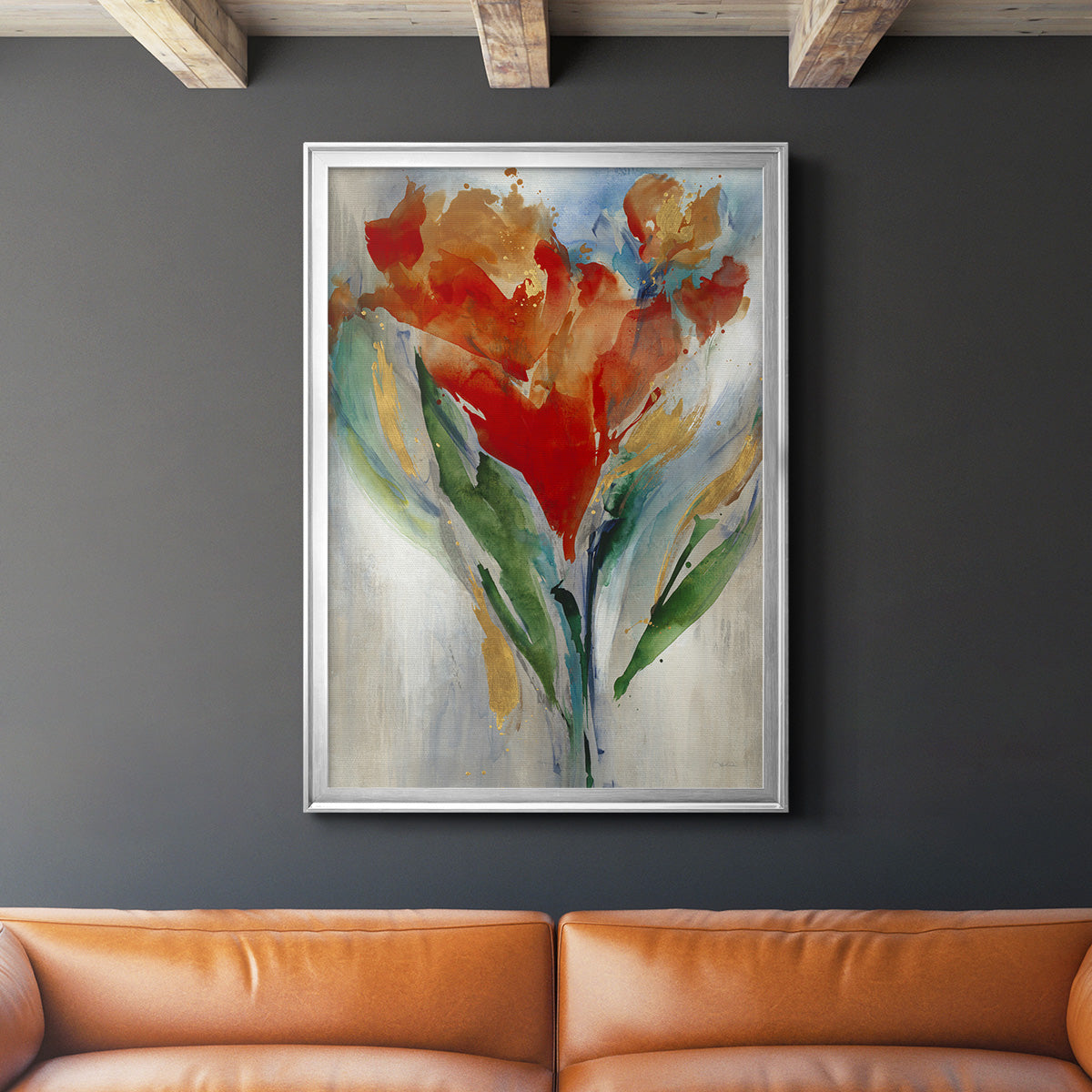 Wild Flower Bouquet - Modern Framed Canvas Print