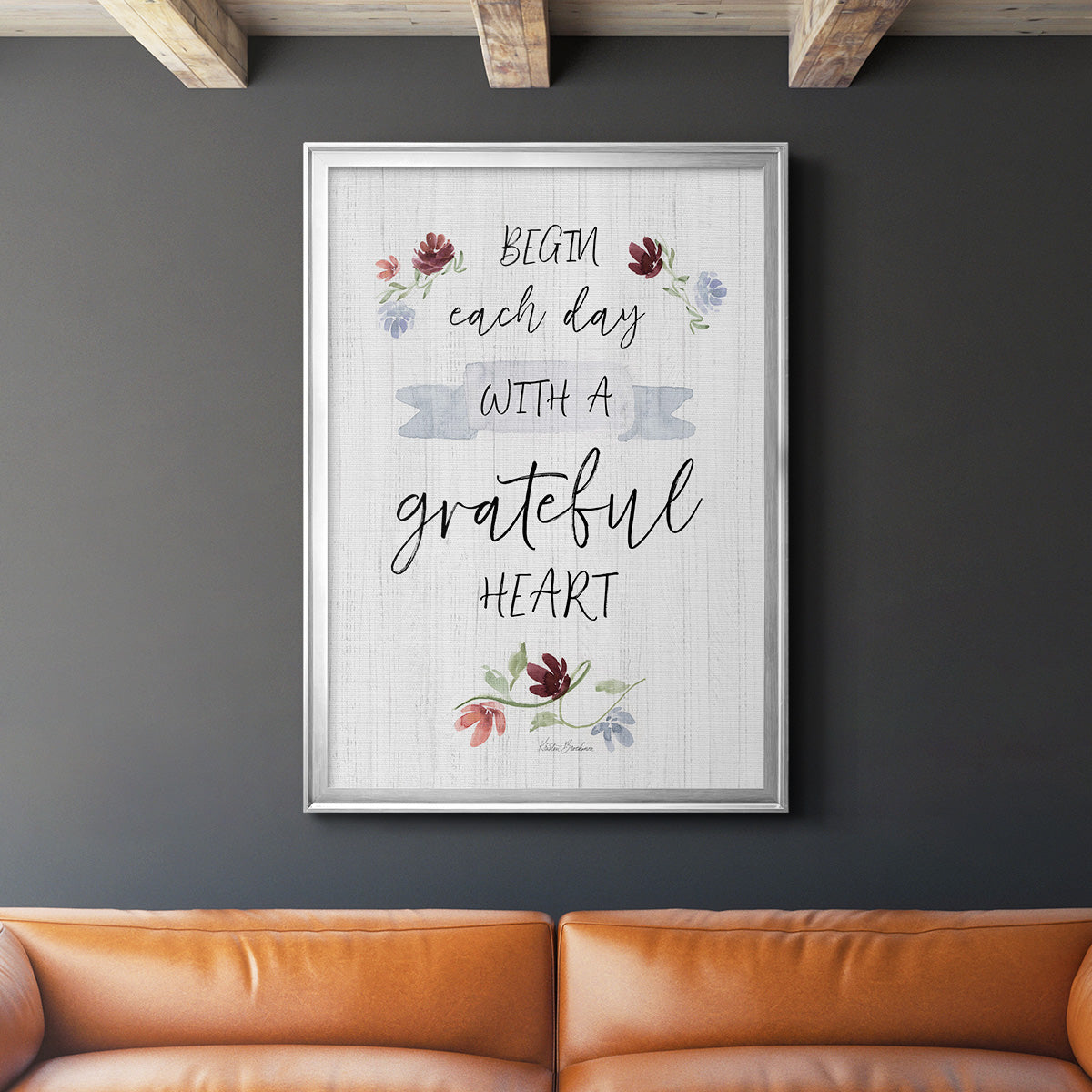 Grateful Heart - Modern Framed Canvas Print