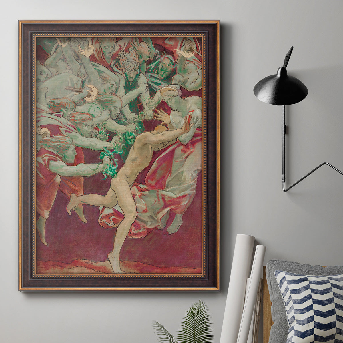 Orestes and the Furies - Ornate Framed Canvas Print