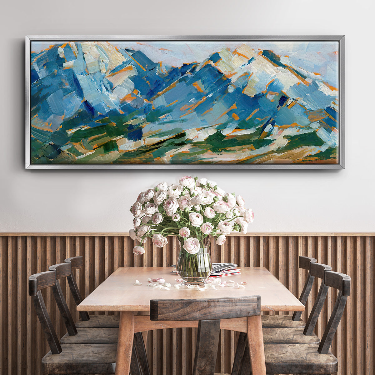 Blue Mountain Peaks I - Floater Framed Canvas Print
