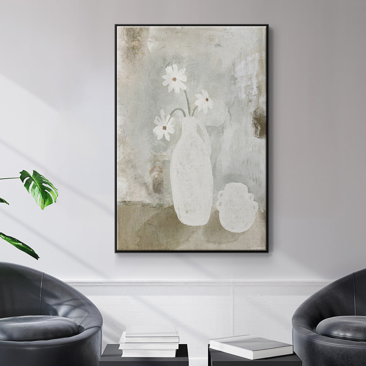 Sunday Blooms - Framed Premium Gallery Wrapped Canvas L Frame - Ready to Hang