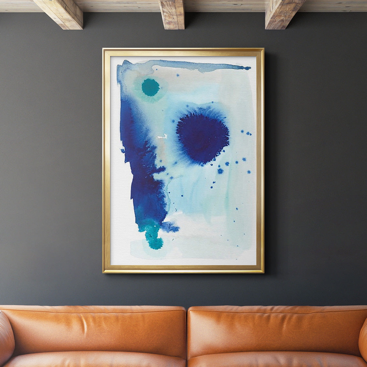 Spare Blue II - Modern Framed Canvas Print