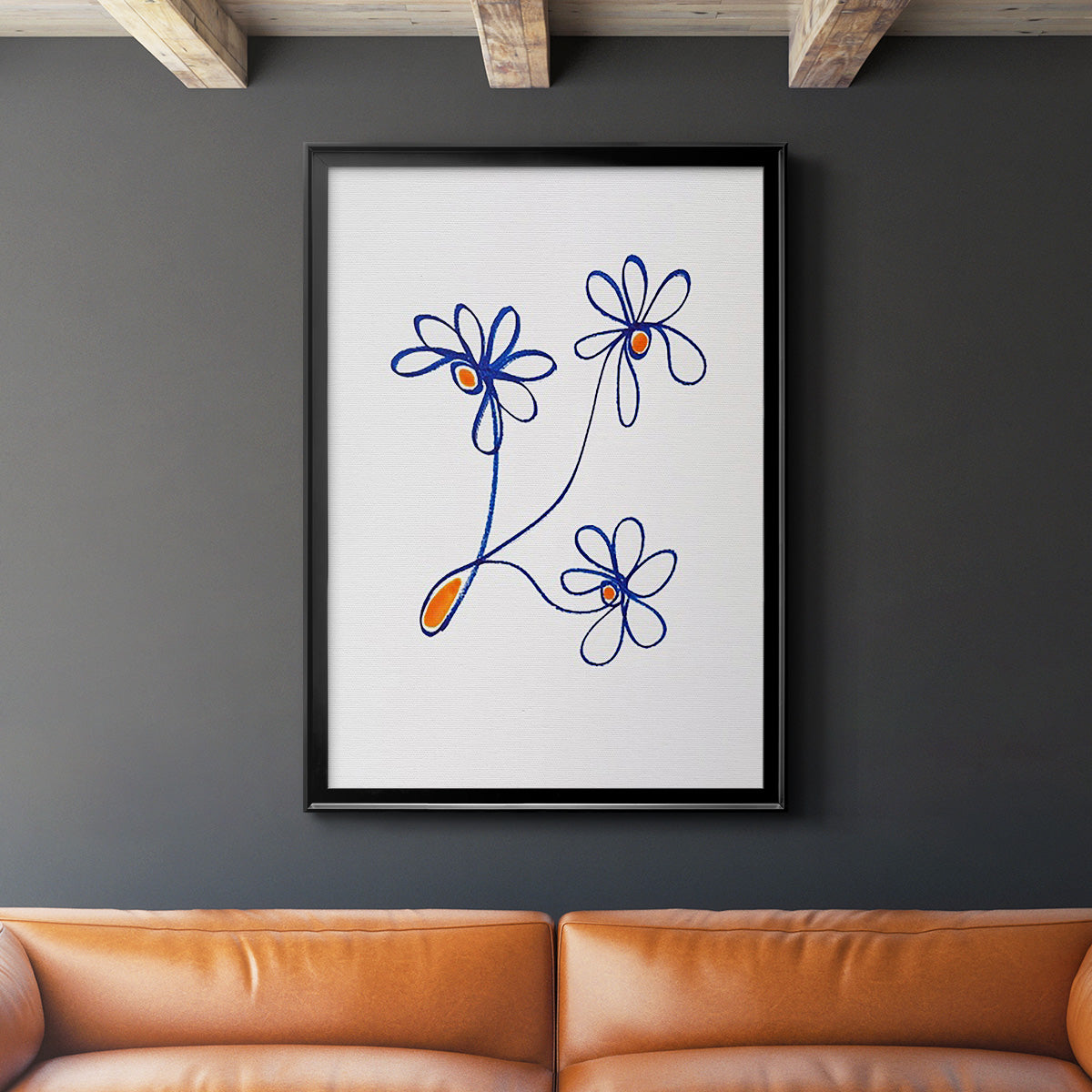 Wobbly Blooms III - Modern Framed Canvas Print