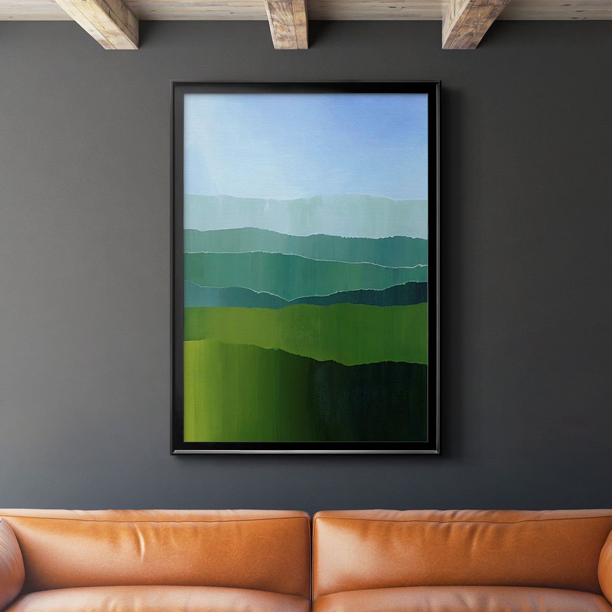 Blue Ridge Fade II - Modern Framed Canvas Print