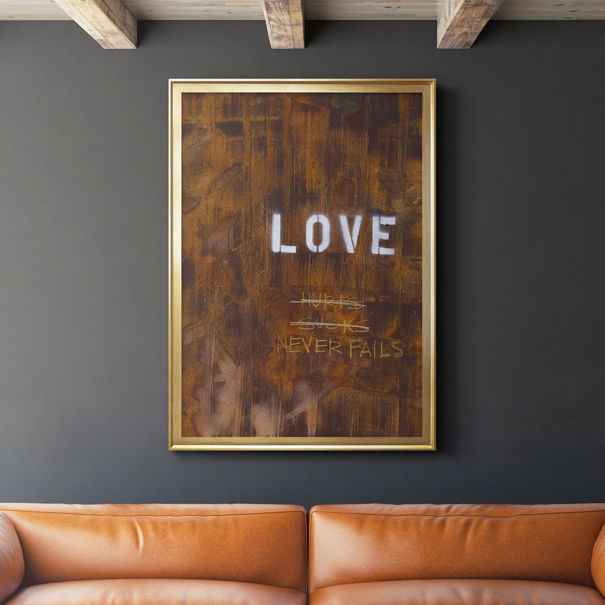 Love Never Fails I - Modern Framed Canvas Print